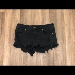 RVCA faded black destroyed cut off shorts * 26